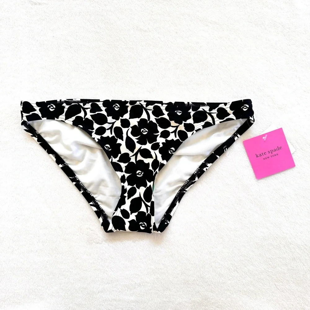 Kate Spade Ivory & Black Bikini Set in Rosy Garden
